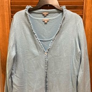 Light blue ann taylor cashmere sweater set